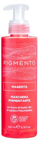 Pigmento, Maschera Pigmentante per Capelli Magenta, 200ml | Trattamento Ravviva il Colore con Burro di Karité e Olio di Jojoba, 100% Vegan e Senza Parabeni
