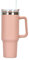 40 oz stainless steel large cup tumbler mug with straw and handle reuseable (pink)