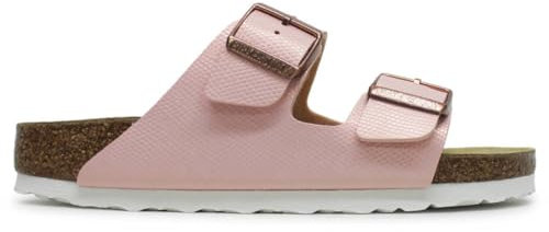 Birkenstock Arizona BS Birko-Flor - Sandali unisex con lucertola lucida in rilievo, colore rosa chiaro, taglia 40