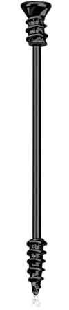 beyoutifulthings Industrial-Piercing Schwarz Schraube Industrial-Barbell Industrial-Bar Chirurgenstahl Stab-länge 38-mm