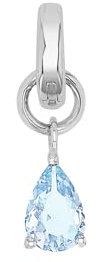 Amor Charm 925 Sterling Silber Damen Charms, mit Zirkonia synth., 1,7 cm, Blau, Kommt in Schmuck Geschenk Box, 2038532