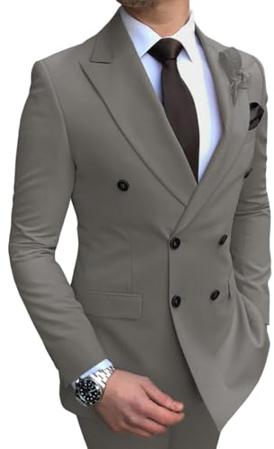 Oanviso Completo Uomo 2 Pezzi Abito Set Business Suit Slim Fit Smoking Blazer Bottoni Completi Completo Festa, Matrimonio