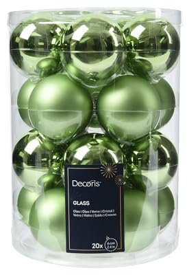 Weihnachtskugeln Glas 6cm x 20 Stück - matt & glänzend - Christbaumkugeln Weihnachtsbaumkugeln für Weihnachtsbaum zu Weihnachten - Christbaumschmuck & Weihnachtsbaumschmuck - Grüntee