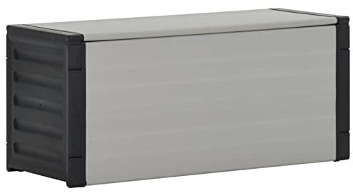 ZEYUAN Mülltonnenbox Grau 85x34x40 cm, Mülltonnenverkleidung, Gartenbox, Gartenschrank, Geräteschrank, Mülltonnenschrank - 340988