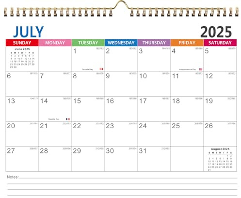 Kalender 2024, Wandkalender von Janauary 2024 - Juni 2025, 18 Monate, Familien-Wochenplaner 2024 2025, Kalender Doppeldrahtbindung, Hängekalender zum Planen (Mixcolor)