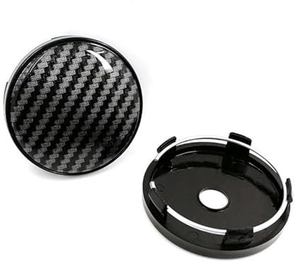 KDUSNA 4 Stück Nabendeckel 60mm, Radnabenkappen für Audi A7 S7 Sportback C7 C8 2010-2024, Carbon Fiber Hub Cap Nabenkappen Wheel Caps Radnabenabdeckun,A black-60mm