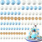 120 Stück Tortendeko Kugeln Cake Topper, BetterJonny Kuchen Dekoration Kugel DIY Mini Ballon Cupcake Einsatz Tortendeko Kugel für Hochzeit Babyparty Geburtstag Torte Dekorieren (Weiß/Gold/Blau)