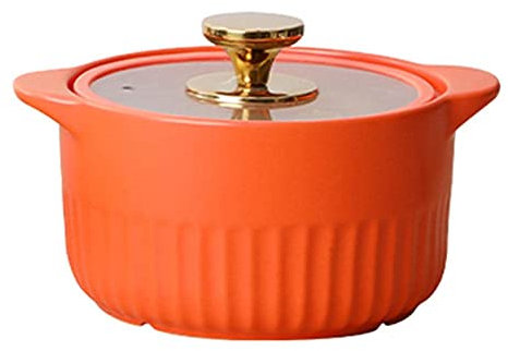 IOJKJGYTF Cazuela de Terracota Cazuela de cerámica Olla de Barro para cocinar Tapa Transparente Fácil de Limpiar y no se decolora.-4L-B 4L A