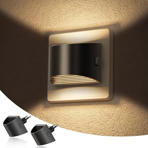 JandCase Steckdosennachtlicht mit automatischem Dämmerungssensor, 2 Stück nachtlicht steckdose dimmbar, 3000K Warmweiß-LED (30/60/100 lm), Ideal für Kinderzimmer, Flur, Schlafzimmer, Badezimmer
