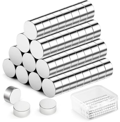 Oderra 60PC Imanes Neodimio,Imán Pequeño 6 x 3 mm, Imanes Nevera para Bricolaje Manualidades Oficina Pinboard, Pizarra Magnética, Frigorífico, Iman de Notas