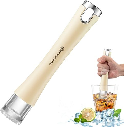 SilverChry Cóctel Muddler, Mojito Machacador, Mortero para Cócteles con Orificio para Colgar, Triturador de Mojito, Apto para Preparar Mojitos, Cócteles y Jugos (Amarillo)