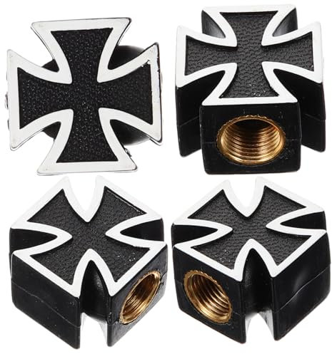 COSMEVIVI 4stücke Kreuzventilkappen Für Universelle Reifenventilabdeckungen Dekorativ Und Praktisch Schützt Ventilstämme Einfache Installation Geeignet Für Pkws Und LKW