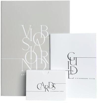 Micalé Visions Vision Board Set, A4-Format, mit 100 Motivationskarten, Guide-Buch und 80-seitigem PDF Workbook, Manifestations-Kit für Zielsetzung und Visualisierung