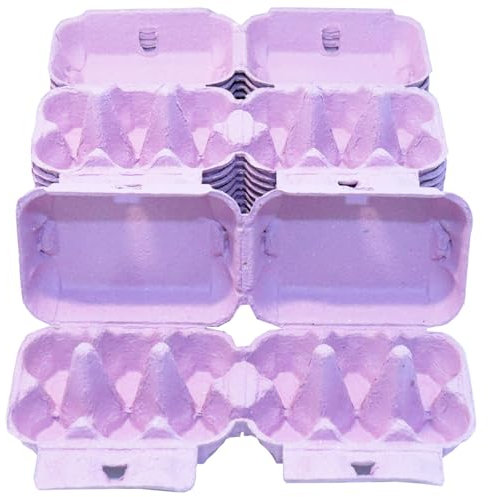 Home Centre Egg Boxes Trays 40 Pieces Box Holds 6 Eggs Recyclable Biodegradable Cardboard Pink