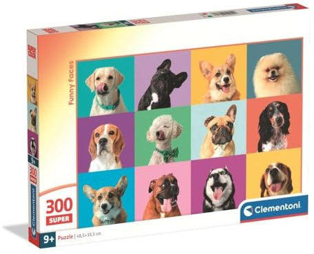 Clementoni Puzzle Funny Faces 300 Stücke für Kindern 9-12 Jahre, Geschenk für Kinder, Puzzle für Kinder, Made in Italy, 21739