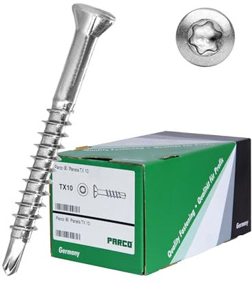 Panels Dielenschrauben 3,2x40mm Edelstahl A2 TX10 200 Stück - Befestigung von Zier- und Anschlussleisten sowie für Holzverbindungen mit geringen Abständen - Bohrspitze