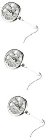 Zerodeko 3 piezas Filtro para Cafetera Inoxidable Reutilizable con Cadena Larga Accesorio Portátil para Filtro de Café para Uso Casa Oficina y Cafeterías