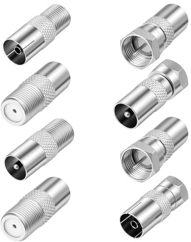 DOPENSPI 8 Stück SAT Antenne Adapter, Koaxialkabel Verbinder F Stecker Sat Kabel für Antennenkabel, Satellitenkabel, Koaxialkabel