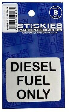 Castle V95 Diesel Fuel Only Sticker Black Accessories Styling Graphics Pinstripes STYLING ESSENTIALS STI