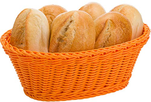 Saleen Mehrzweck-Korb, Gastrotauglich, Oval, 26 x 18,5 x 9 cm, Kunststofffaser, Orange, 02093401101