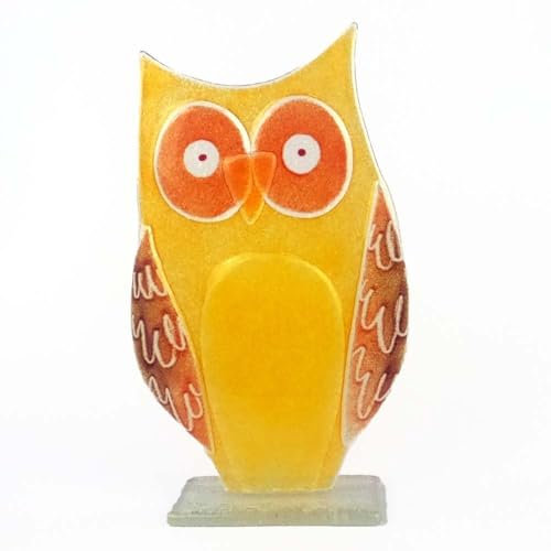 Fusing Glas Original Eulen Collection – Ollie Eule in Golden Farbe, glas, goldfarben, 25 x 11 x 5cm
