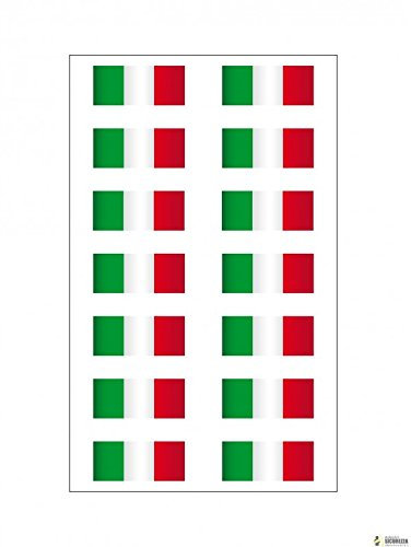 StickersLab - 14 Adesivi Bandiera Italiana in Vinile Ultra Resistente per Moto Vespa Auto Fiat 500 Casco 3,5cm x 1cm