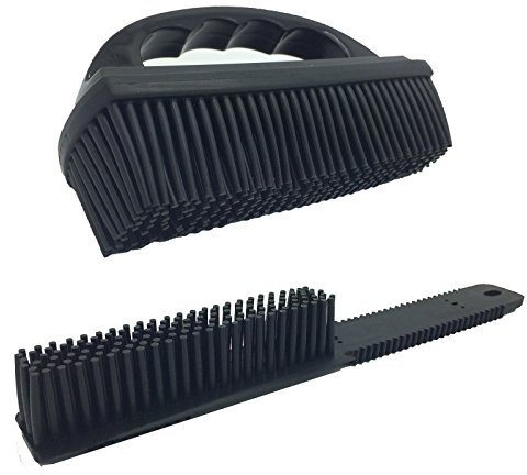 MartinCox Rubber Pet Hair Fur Remover Comb & Brush Twin Pack Set