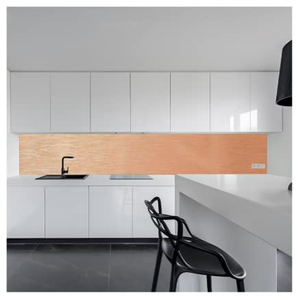 KeraBad Küchenrückwand aus Aluverbund, Spritzschutz Küche, 3mm dick, Kupfer-Gebürstet 30x120cm