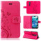 betterfon Hülle Kompatibel mit Nokia 7.1 | Premium PU Leder Handyhülle Wallet Case für 7.1 | Schutzhülle Blumen Klapphülle Handyhülle | Pink