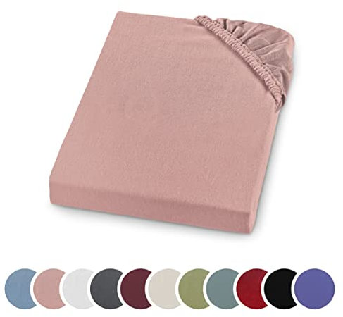 sleepling Biber Spannbetttuch, Feinbiber Spannbettlaken, Made in Germany, 100% Baumwolle, Matratzen bis 23 cm Höhe, Rundum Gummizug, Ökotex, waschbar 60 Grad, 140 x 200, rosa