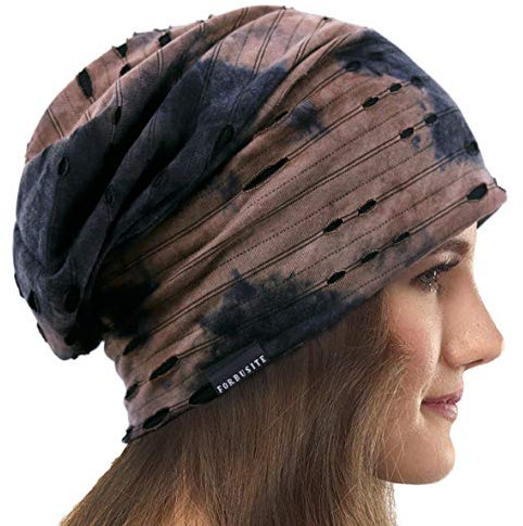 VECRY Damen Slouchy Mütze Dünne Sommer Schädelkappe Turban Sanft Schlafen Chemo Strickmützen (B Braun)