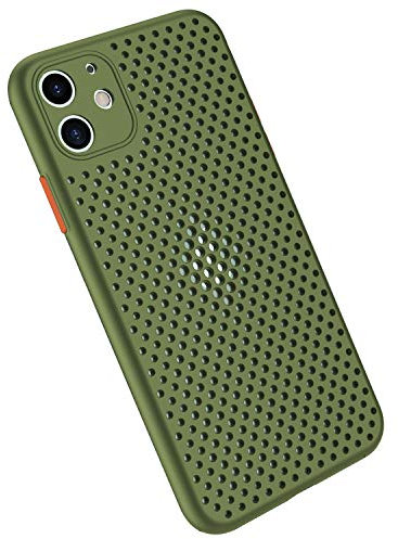 Rdyi6ba8 Coque pour iPhone 11, Étui en Silicone Souple Maille et Respirant Ultra Fine et Léger avec Fonction Dissipation de La Chaleur pour iPhone 11 - Vert