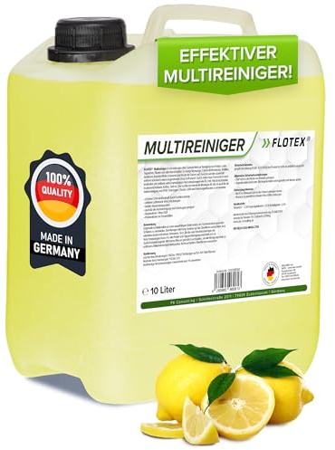 Flotex Polsterreiniger Auto 10L, Teppich & Kunststoff Konzentrat | Gebrauchsfertig | Citrus-Duft | Leder & Cabrio-Verdeck geeignet | für PKW, LKW & Tankzüge | für Sprühextraktionsgeräte