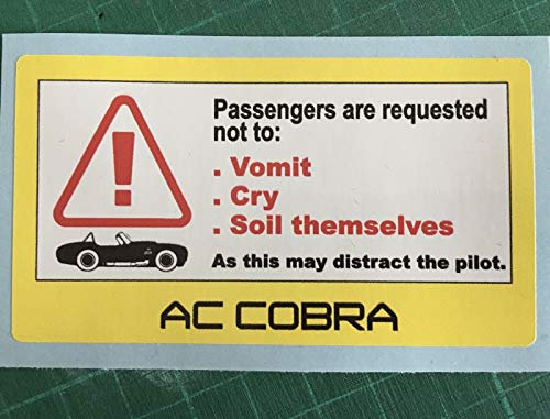 AC Cobra USA Auto-Armaturenbrett-Aufkleber, lustig, Aufkleber für Rennen, Bodenkrankheit