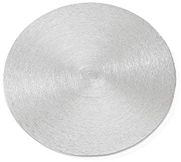 NKlaus 1x piatto per candele Ø 10cm alluminio argento aspetto opaco piatto decorazione rotondo spessore 0,5cm sottobicchiere candele pilastro lanterne Lavabile in lavastoviglie 2807