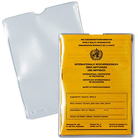 HERMA 1330 Protège-carnet de vaccination pour carte de vaccination Transparent 95 x 135 mm Convient comme protège-carnet de vaccination pour adultes et enfants avec 10 pochettes pour cartes d'identité