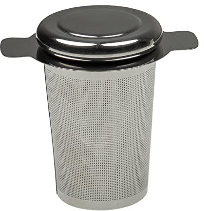 vhbw Teesieb kompatibel mit Vorwerk Thermomix TM Friend Küchenmaschine - Teefilter mit Deckel, Edelstahl, für 1-2,2 Liter Tee, Silber