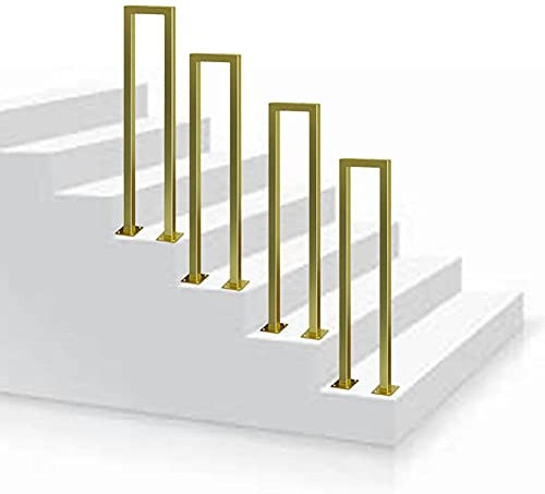 JLVAWIN Eisen-Wasserrohr-Design, rustikaler Industrierohr-Handlauf, Treppengeländer im Retro-Stil Handlauf-Set, Innen- und Außendeck-Handlauf -Golden_75cm