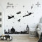 Runtoo Wandtattoo Peter Pan Wandsticker Big Ben Schwarz Silhouette Wandaufkleber Kinderzimmer Babyzimmer Mädchen Junge Wanddeko