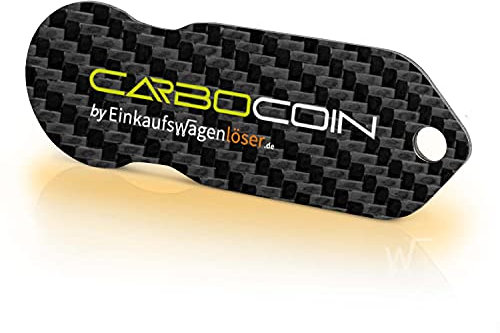 Einkaufswagenlöser Carbocoin F1 / Entriegler für Einkaufswagen/Carbon Schlüsselanhänger mit Schlüsselfundservice/Alternative für Einkaufswagenchip