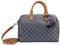 Joop! Women Cortina 1.0 Aurora - mittelgroße Handtasche 30x20x18cm, Dunkelblau mit braunem Henkel