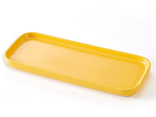 Simple Style Rectangle Tray for Dessert, Fruit, Jewelry, Perfume, Soap, Succulents, Plants (Yellow)