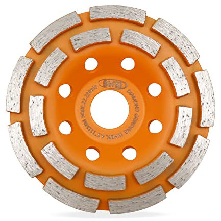 Mola per cemento armato BGTEC, disco per smerigliatura di superficie a tazza a doppia fila da 115 mm per pietra da muratura in marmo e granito
