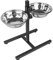 Mangeoire pour Chien INOX + Support Hauteur Réglable, Mangeoire en Acier Inoxydable réglable,Porte-gamelles avec gamelles réglable en Hauteur - idéal pour Chiens Grands ou Vieux (Noir)