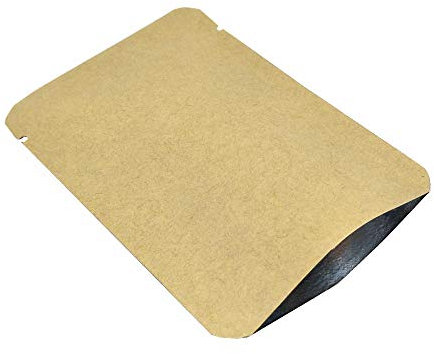 WACCOMT Pack 100 Stück Kraftpapier Vakuumverschließbare Beutel Mylar Folie Heißsiegelbeutel für Lebensmittelaufbewahrung mit Aufreißkerben 9x13cm (3.5x5.1 inch)