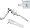 Ceramic Toilet Flush Handle, CAEEKER Cistern Lever Handle Universal Handles Victorian Style Replacement Kit for WC Tank, Chrome Plated, White