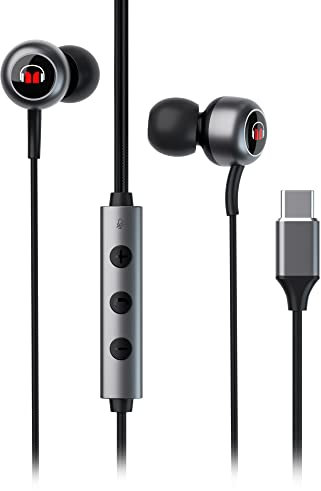 Monster SG10 Gaming Earbuds: USB-C Wired Headphones with Built-in Microphone & Volume Control, Ultra 7.1 Surround Sound, Compatible with USB Type-C Port Devices, Black (2MNEB1723B0L2)