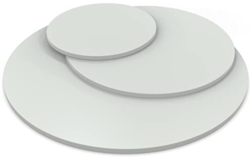 AUPROTEC Tischplatte 19mm rund Ø 1500 mm grau Holzplatte melaminharzbeschichtet Spanplatte mit Umleimer ABS Kante Auswahl: 150 cm