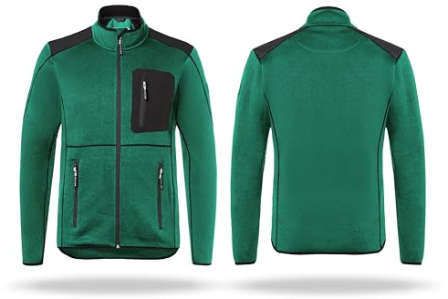 KÜBLER ICONIQ Strickjacke 1443 – Arbeitsjacke im Stricklook mit Kontrasteinsätzen und Front-Reißverschluss