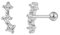 XENOX® Piercing Ohrringe - Piercing aus hochwertigem 925/- Sterlingsilber mit drei Zirkonia-Steinen | XS91461